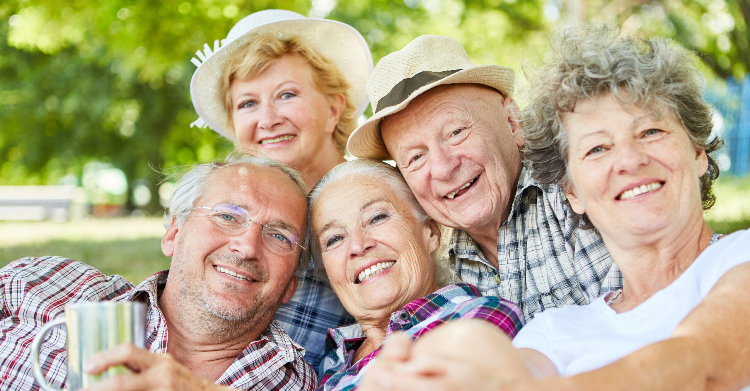 happy seniors on a summer outing