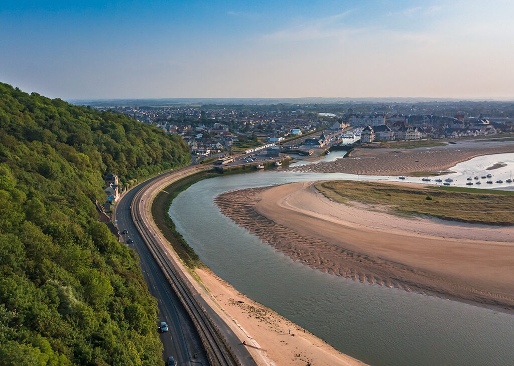 drone,view,of,port,guillaume,in,dives,sur,mer,france